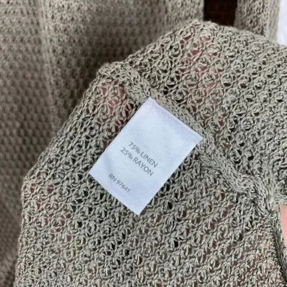 Pure Jill Taupe Knitted Linen Blend Tunic Blouse - Picture 6 of 6